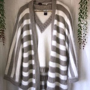Anne Klein Angora Shell & Cardigan Set